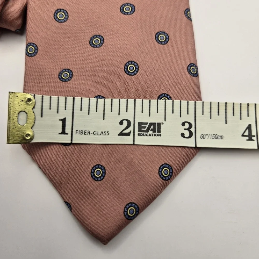 Vintage Don Loper Beverly Hills 100% Silk Men's Neck Tie Made In USA‎ Pink Blue